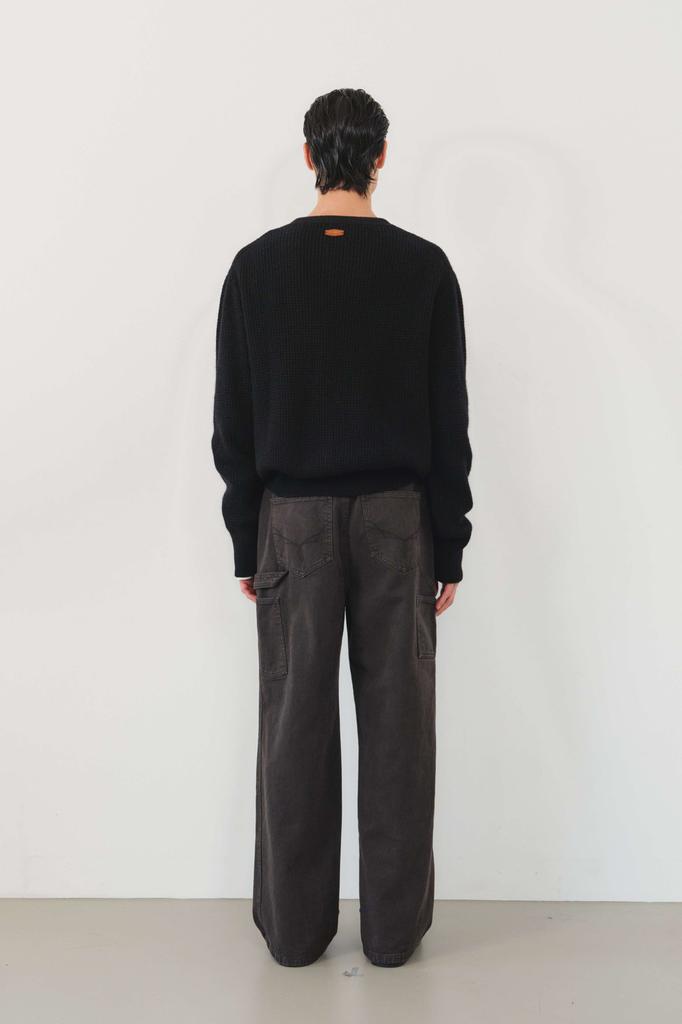 KUMÉ Men Garment-Dyed Utility Cargo Pants, Dark Brown