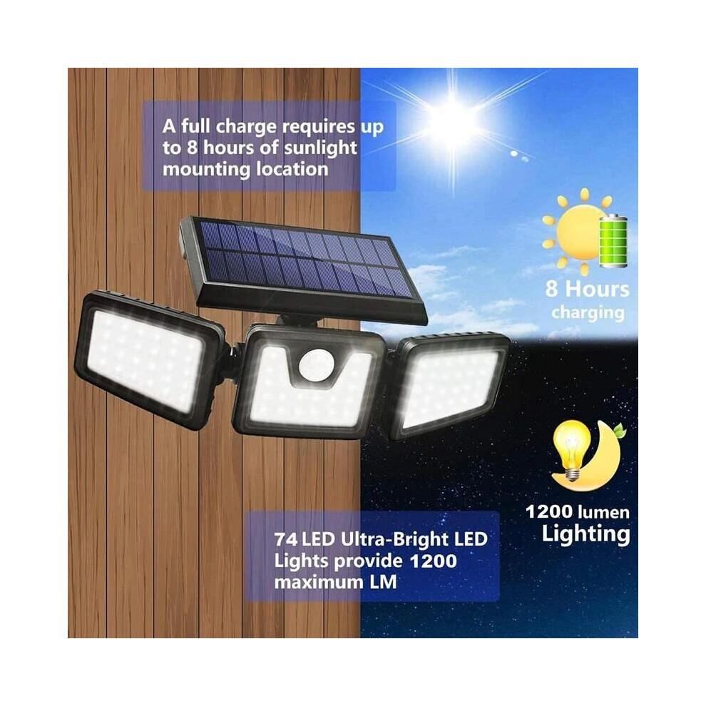 74 LED Solar Powered Outdoor Sensor Light