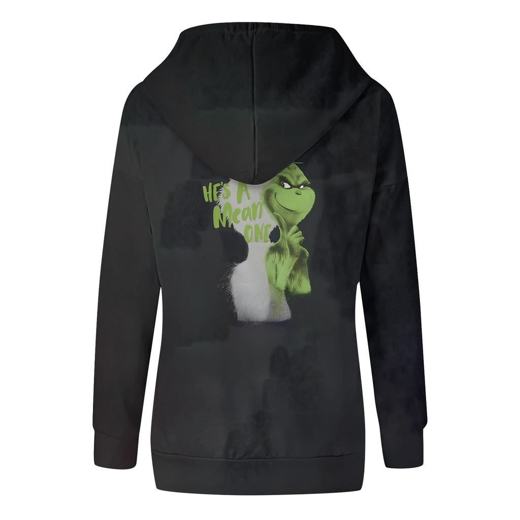 Женская модная повседневная толстовка с длинным рукавом и рождественским принтом