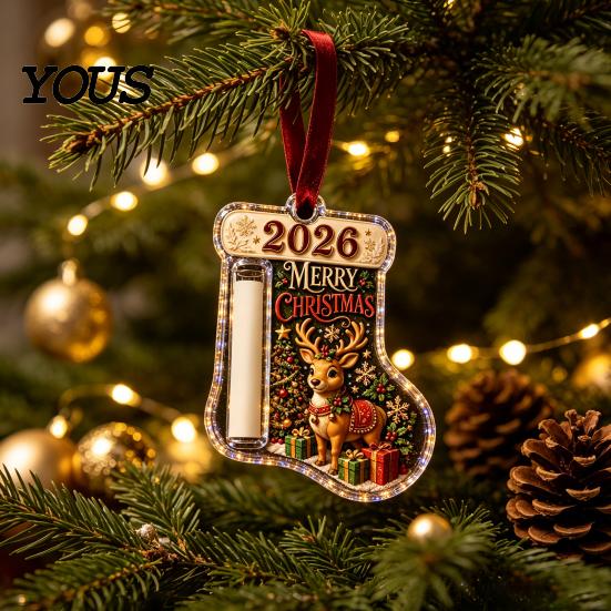 Holiday Cash Gift Card Ornament Stocking Shaped Christmas Ornament, Acrylic Money Holder Hanging Party Decor Decor, Xmas Tree for Tree, Supplies