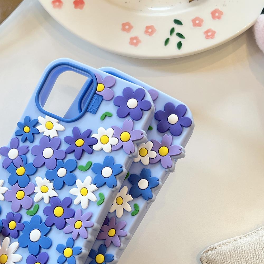 INS Korean Daisy Flower Soft Silicone Luxury Phone Case for IPhone 16 15 13 14 12 Pro Max 14 Plus Fashion Cute Floral Back Cover