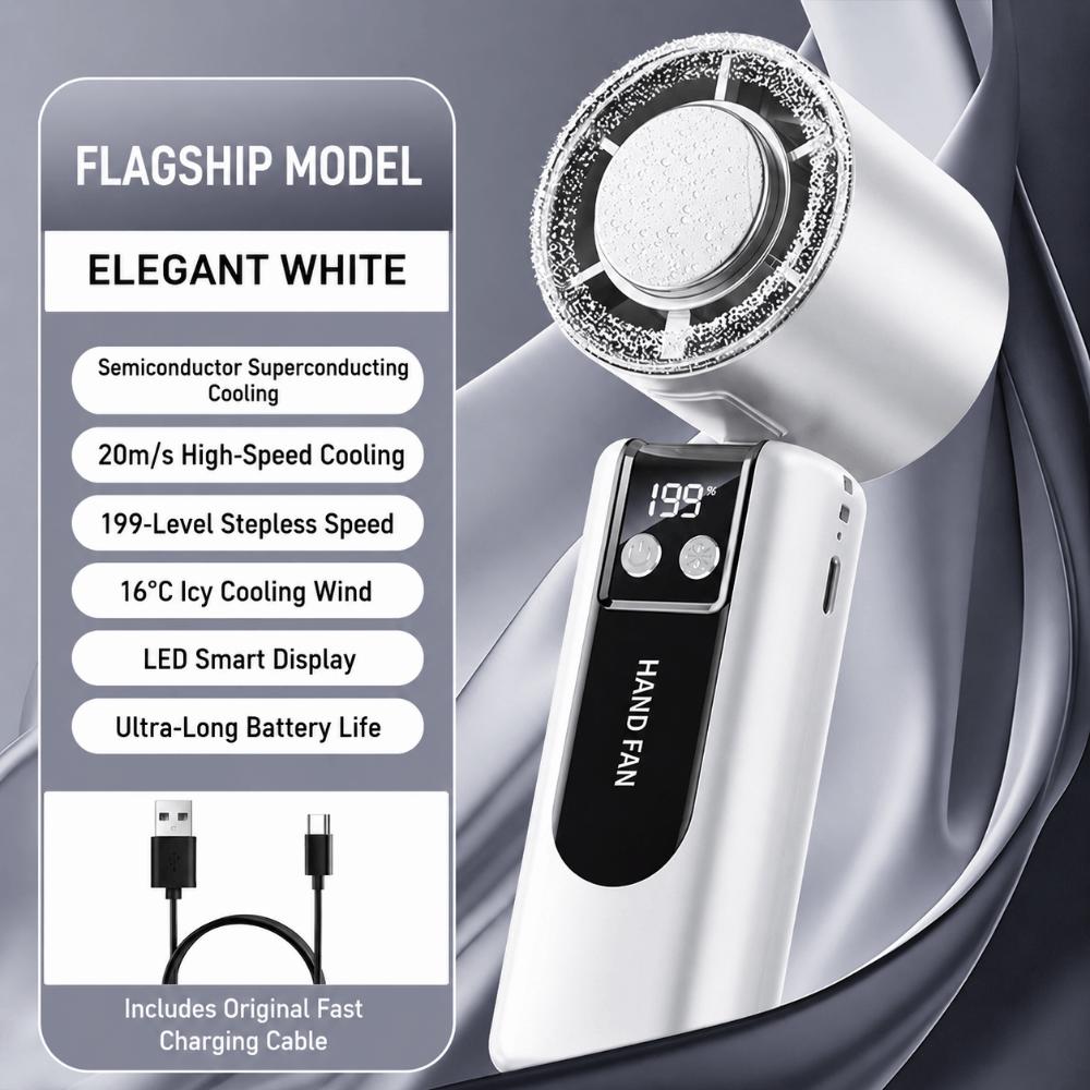 199-speed High-speed Handheld Fan Digital Display Air Conditioner Fan New Portable Fan Outdoor