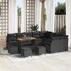 VidaXL 13-piece Garden Sofa Set Black Poly Rattan, Rectangular Outdoor Lounge, Modular for Garden 3362569