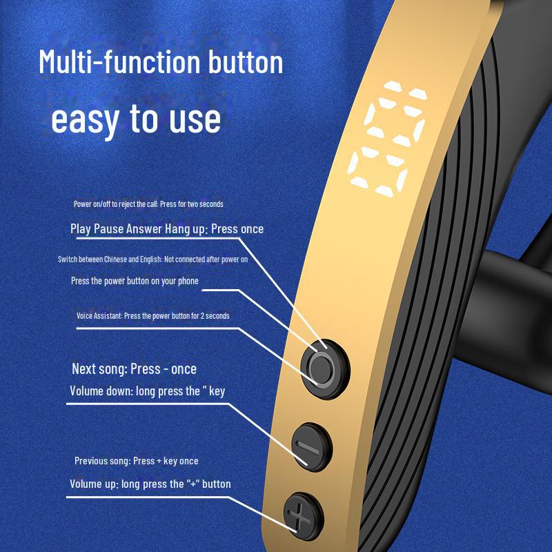 Интеллектуальная Bluetooth-гарнитура с заушным креплением и цифровым дисплеем для OPPO, Huawei, Vivo, Apple, Xiaomi