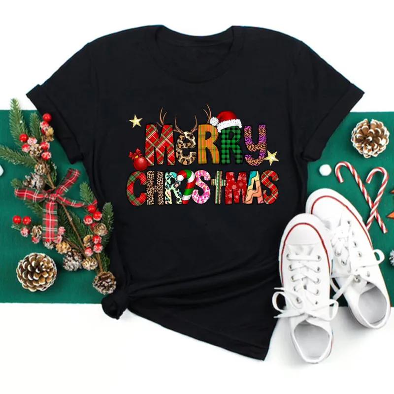 Just a Girl Who Loves Christmas Print Women Tshirts Cute Female Christmas Clothes New Year Party Tshirt