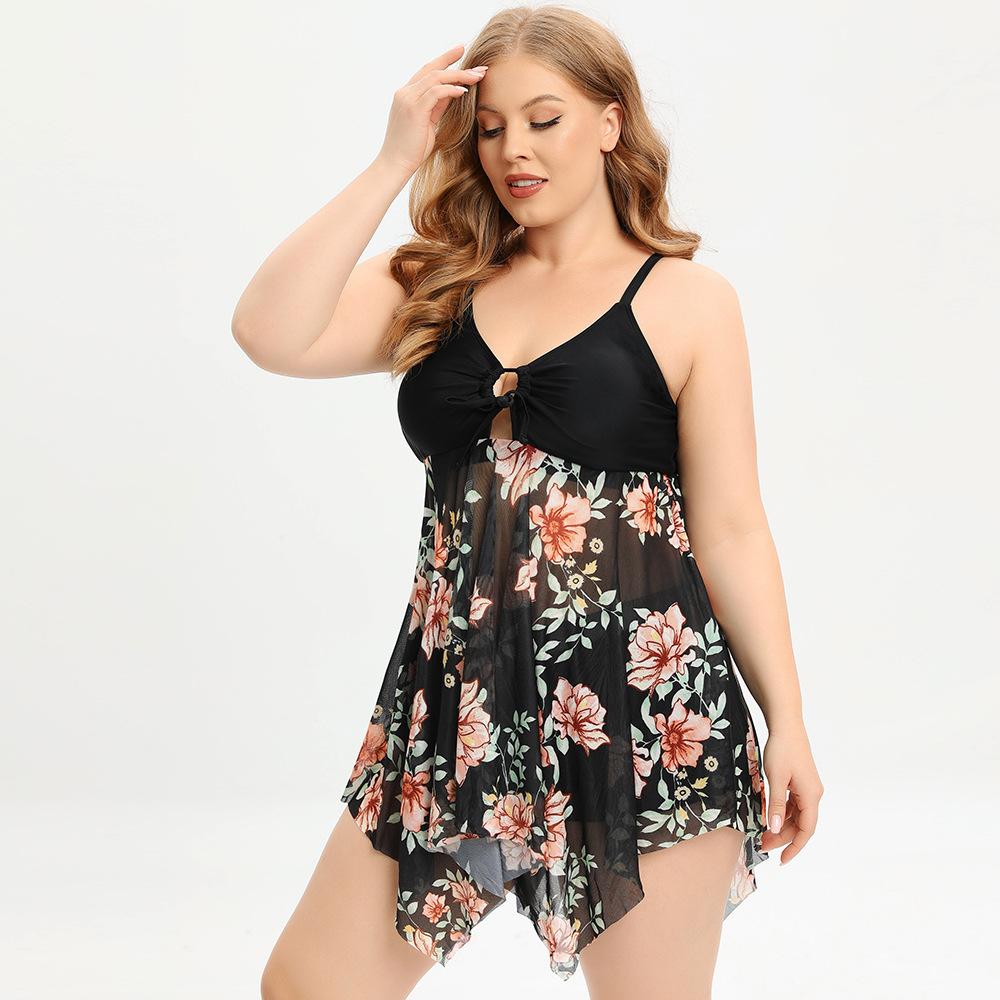 New Oversized Women's Swimsuit Conservative Split Bikini Swimsuit