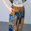 Летние комплекты с широкими брюками больших размеров с винтажным принтом, повседневные элегантные свободные комплекты для женщин, комплект из 2 предметов