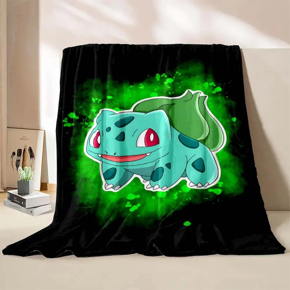 Cute Pokémon Bulbasaur Print Blanket Children Adult Blanket Soft Warm for Bed Sofa Travel Cover Blanket Children's Luxury Gifts