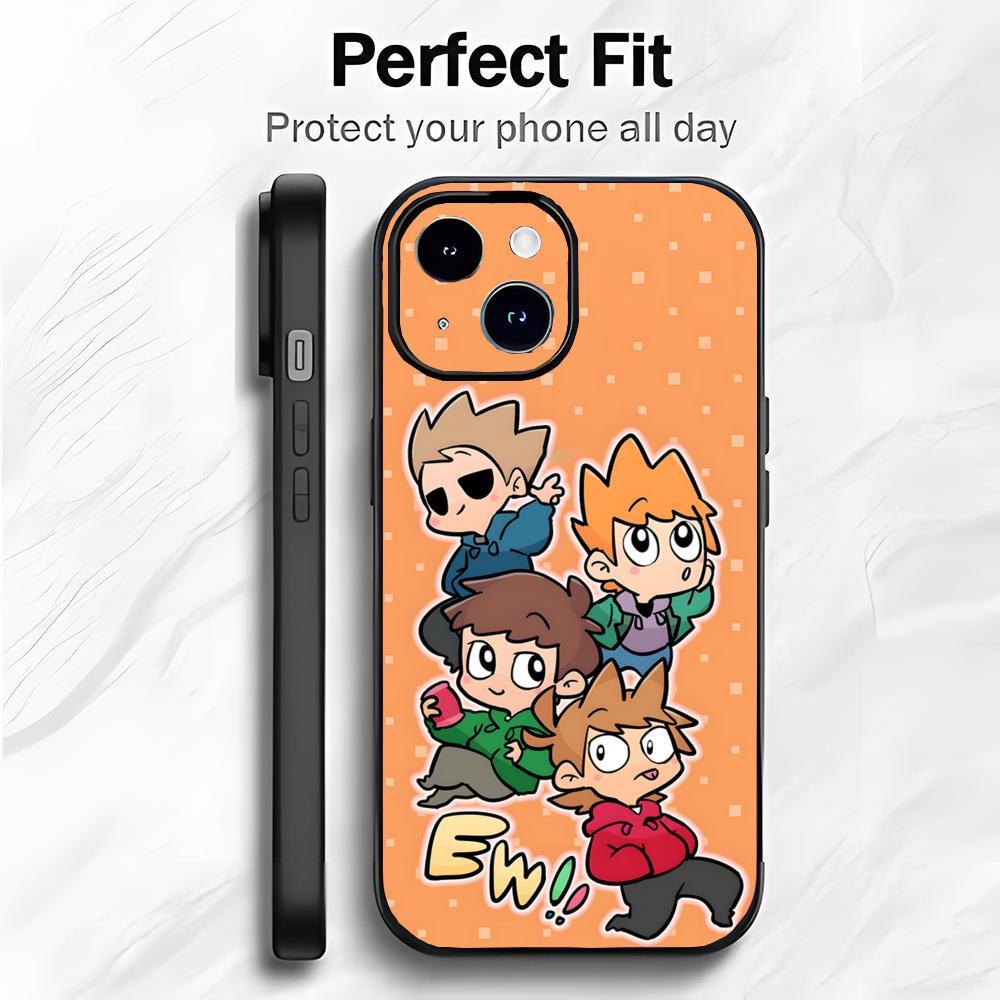 Смешной Крутой Милый Мультяшный Чехол для Телефона E-Eddsworld Чехол для Телефона Мягкая Упаковка Легкий Для iPhone17 16 15 14 13 Pro Max