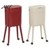 Slim Garbage Can for Bathroom Trash with Heightened Legs And Wheels, 16L Capacity Press on Lid Kitchen Wheels Bin, Retro Style Waste Container Living