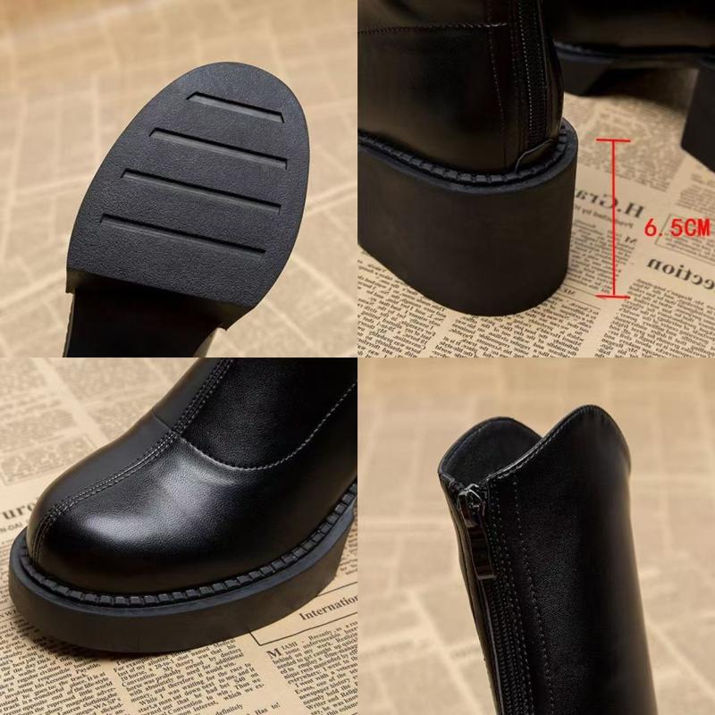 Fashion Fur Women's Boots Comfortable Platform Shoes Fashion Womens Ankle Boots Thick Heels Female Pumps High Quality Women Shoes Botas