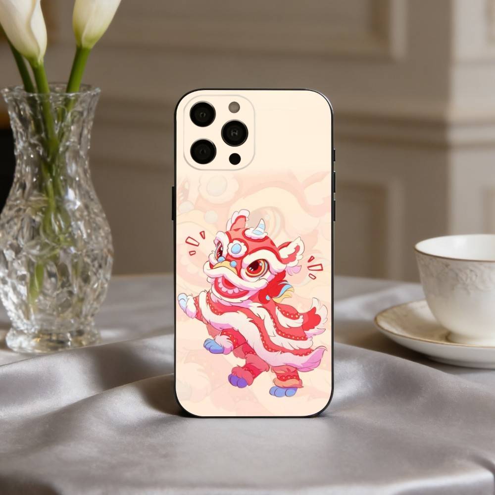 C-Chinese L-lion D-dance Phone Case For iPhone 17pro, 16,15,14,13,12,11 X XR Plus,Others Soft Black Cover