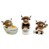 Highland Cow Bathroom Decor, Highland Cow Gifts for Women, Cow Figurine with Bathtub/Toilet/Tissue, Xmas Rustic Resin Ornaments Statue for Farmhouse K