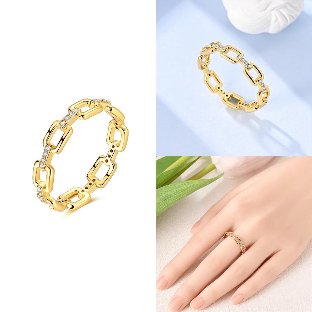 copper Beautiful White Zircon Heart Love Ring Womans Jewellery Gold Plated Rings Accessory Jewellery Valentines Fine Gift Accessory