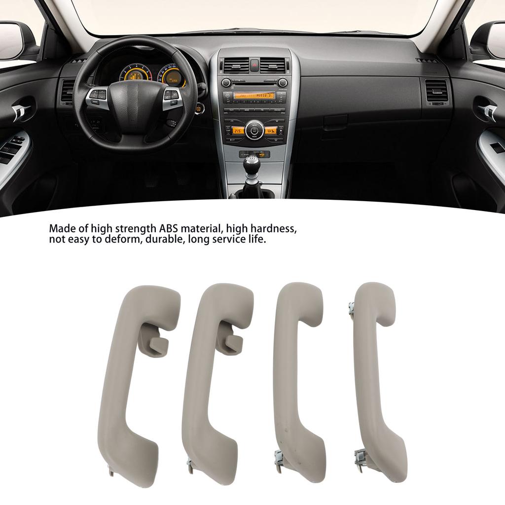 4Pcs Interior Pull Roof Grab Handle ABS Auto Roof Pull Handle Comfortable Grip Replacement for Corolla 2007-2013 Car Accessorie