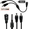 One To In Two 3.5mmx1.35mm Splitter Charging Cable One Female To Two Male Connector Cord for Camera Led Light Strip