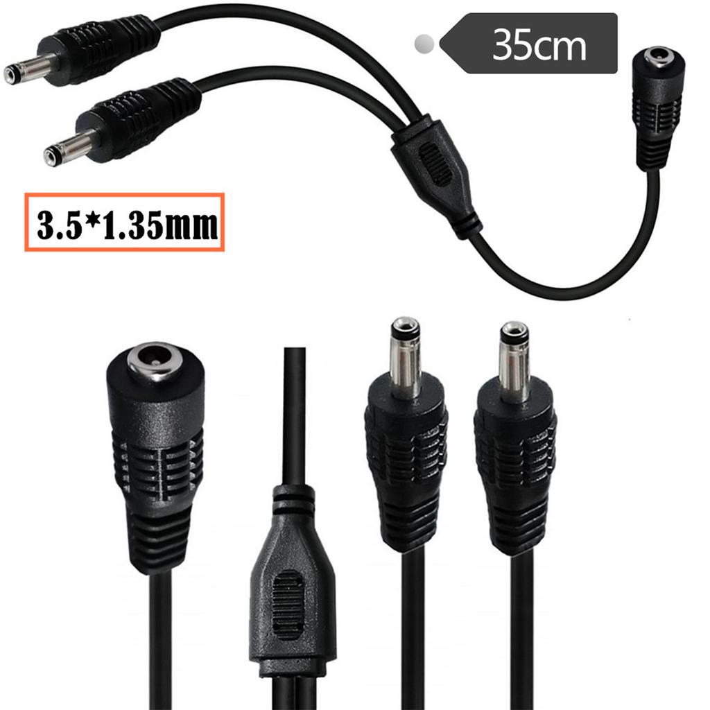 3.5x1.35mm Splitter Charging Cable One Female To Two Male Connector for LED Lights Cameras and More 35CM