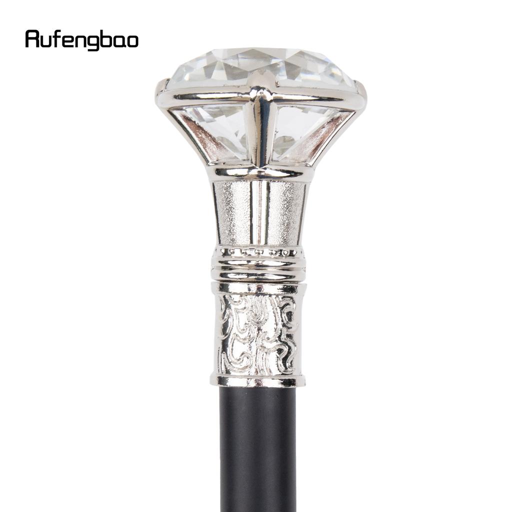 Прозрачная белая трость в форме бриллианта, модная декоративная трость для джентльмена, элегантная трость для косплея, набалдашник, посох 90 см