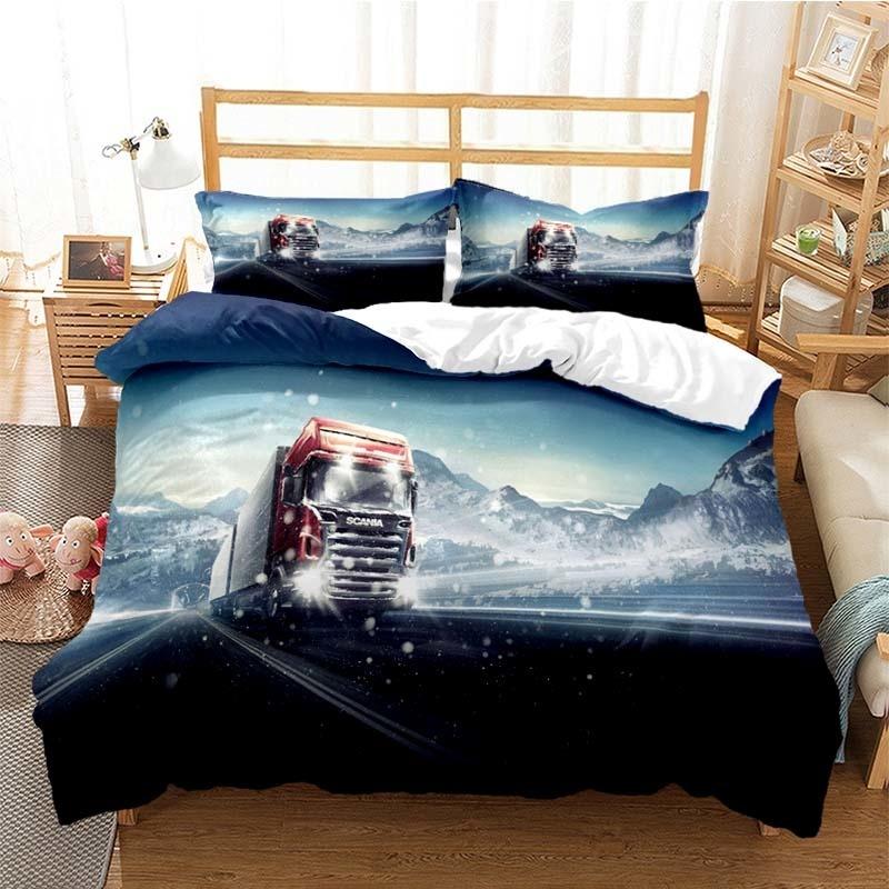 Комплект пододеяльников для грузовиков Scania с 3D-принтом, мягкий комплект постельного белья из микрофибры, модный комплект постельного белья для грузовиков, 2/3 шт.