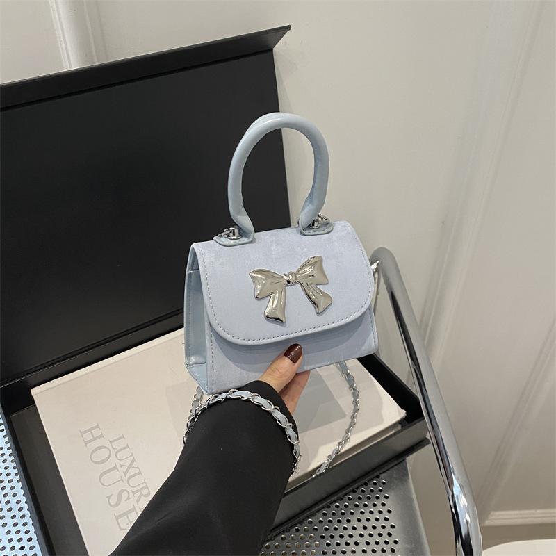 В этом году популярная женская сумка, весенняя, новая модная ретро-мини-сумка через плечо с бантом, декоративная маленькая квадратная сумка