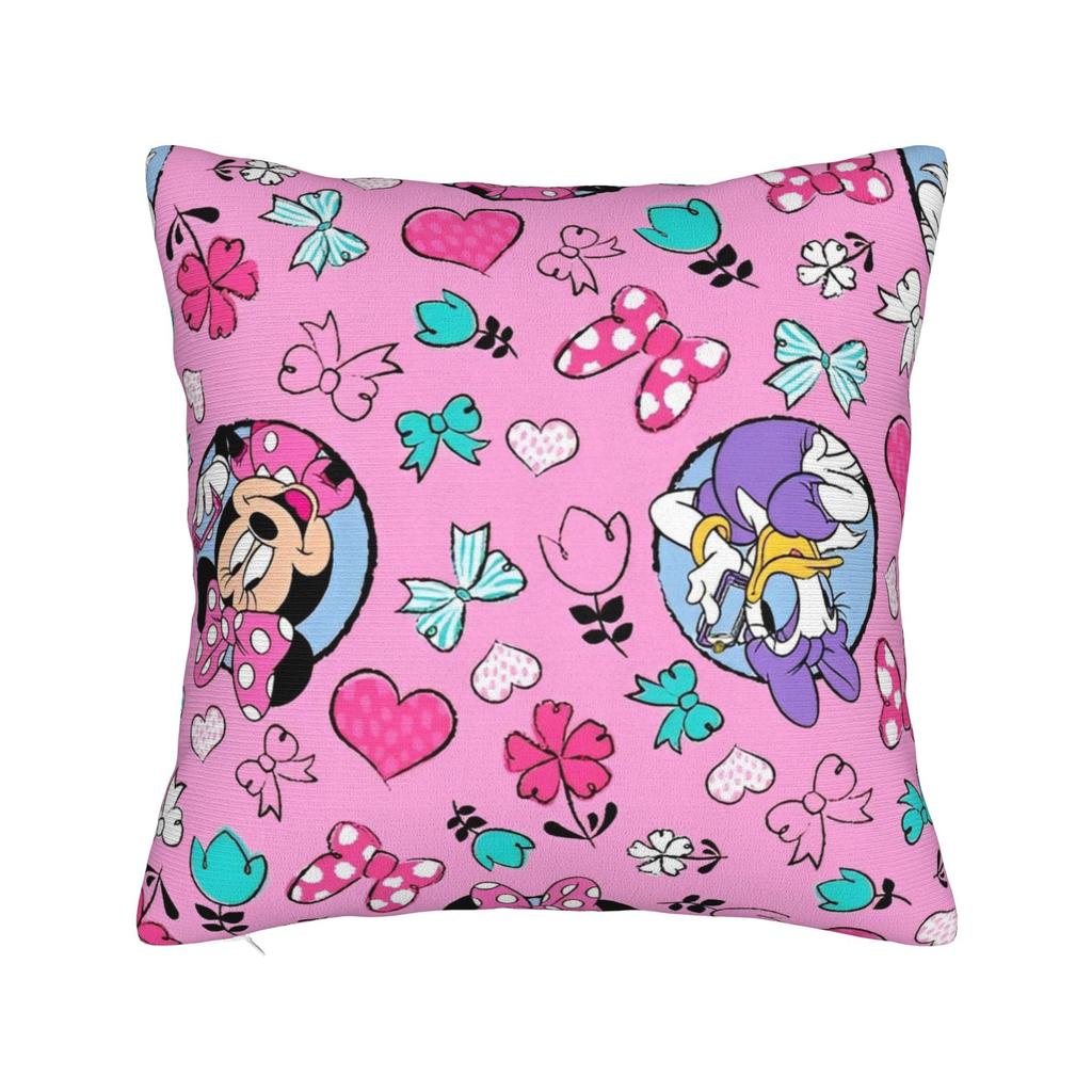 Квадратные Наволочки Микки и Минни Маус Мультяшные Наволочки на Подушку-Луну Потрясающая Декоративная Наволочка на Молнии для Дивана
