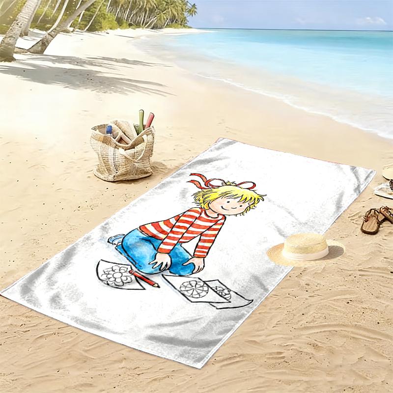 Meine Freundin Conni Print Beach Towel, Large Soft Quick Dry Towel for Beach Camping Swimming