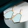 Exaggerated Super Flash Leather Earrings Rhombus Alloy Fashion Graceful