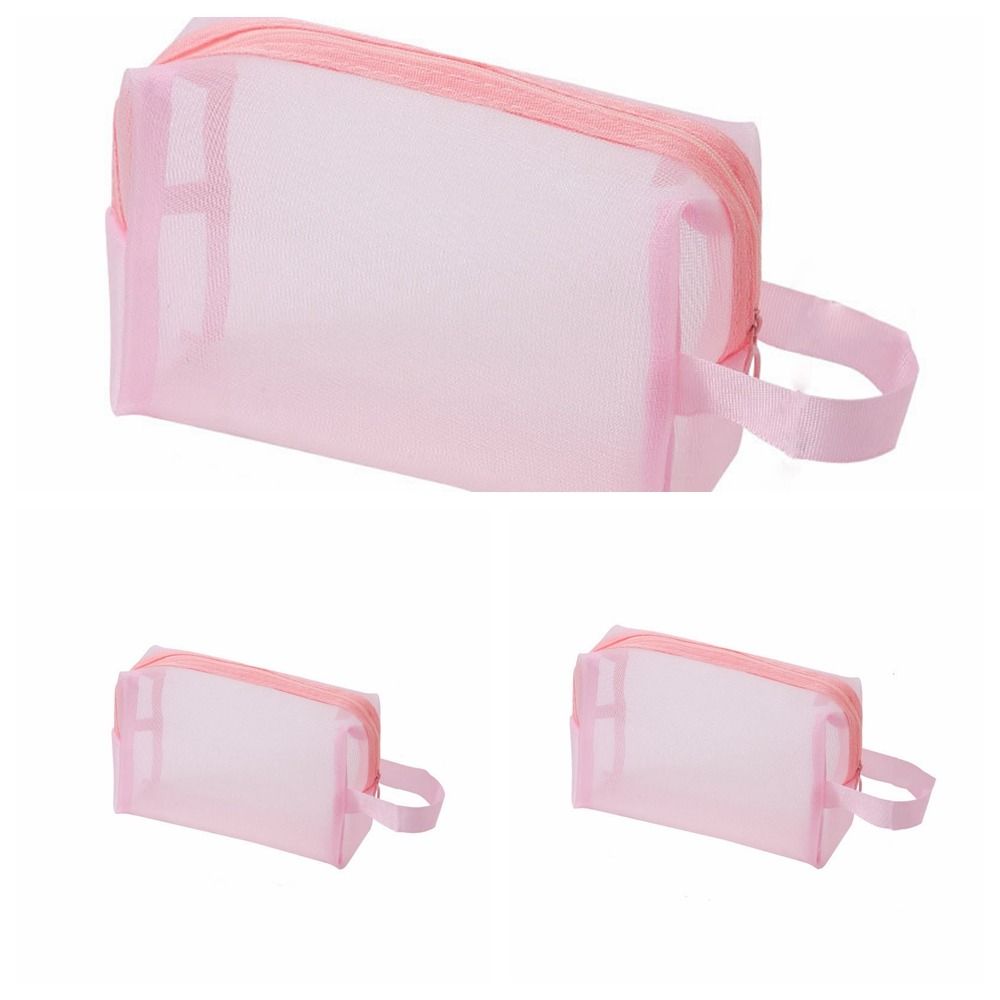 3PCS/SET Large Capacity Transparent Makeup Bags Multifunctional Handheld Makeup Pouchs Girls