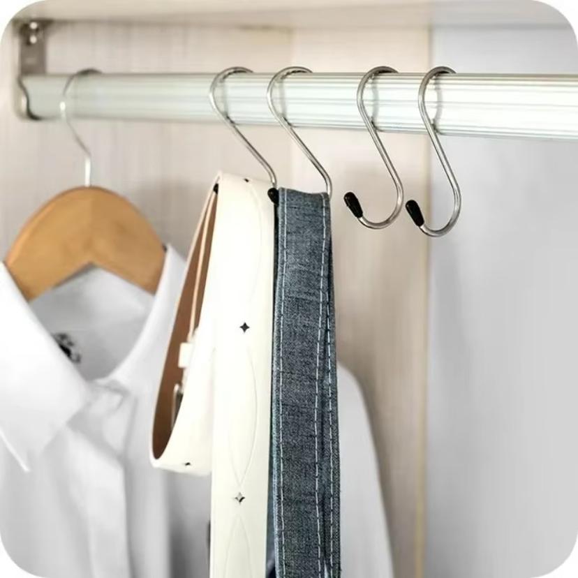 4 Pcs Stainless Steel S-shaped Hook, Traceless Portable Clothing Hook Kitchen Double Headed Multi-purpose Shelf Metal Hook