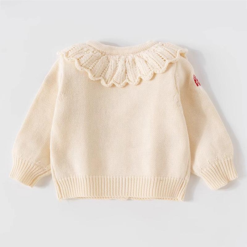 Детский вязаный кардиган-пальто для девочек 1-9 лет с пуговицами