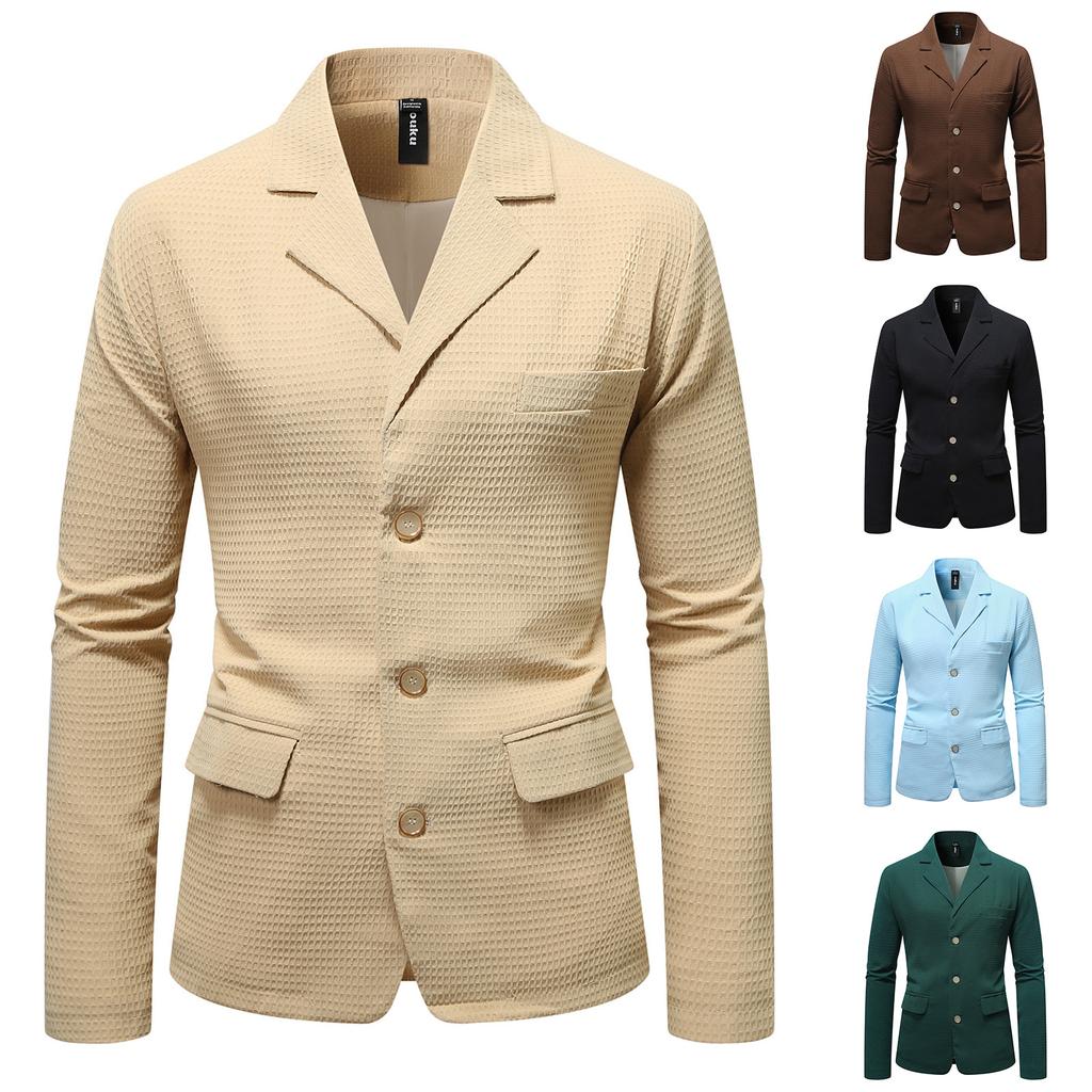 Мужской однобортный британский модный повседневный пиджак молодежный костюм