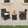 Day and Night - Day and Night Garden Table and Chairs 3 Pieces Synthetic Rattan Black Acacia Wood