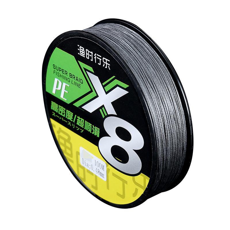 8-ми прядная плетеная рыболовная леска из полиэтилена, 100 м, высокая прочность на разрыв, устойчивость к поклевкам, износостойкость, дальний заброс, повышенная прочность.