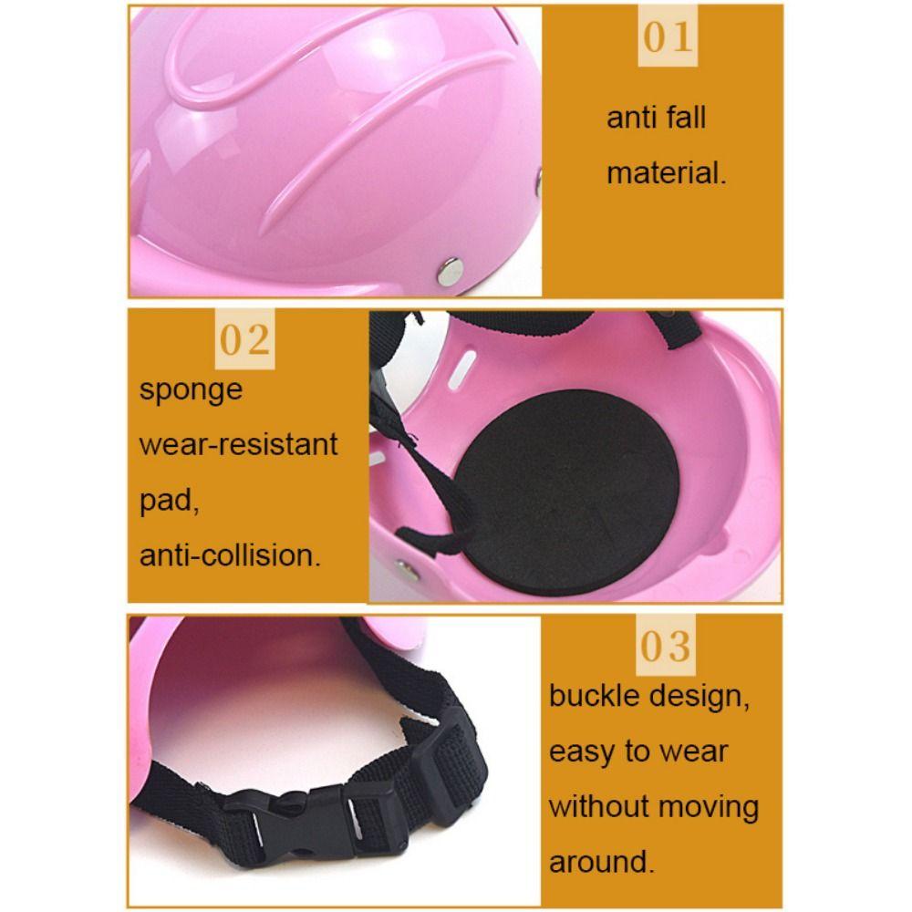 Adjustable Pet Safety Helmets Wear Resistant Pet Motorcycle Helmet Cap Dog Cycling Helmets  Outdoor