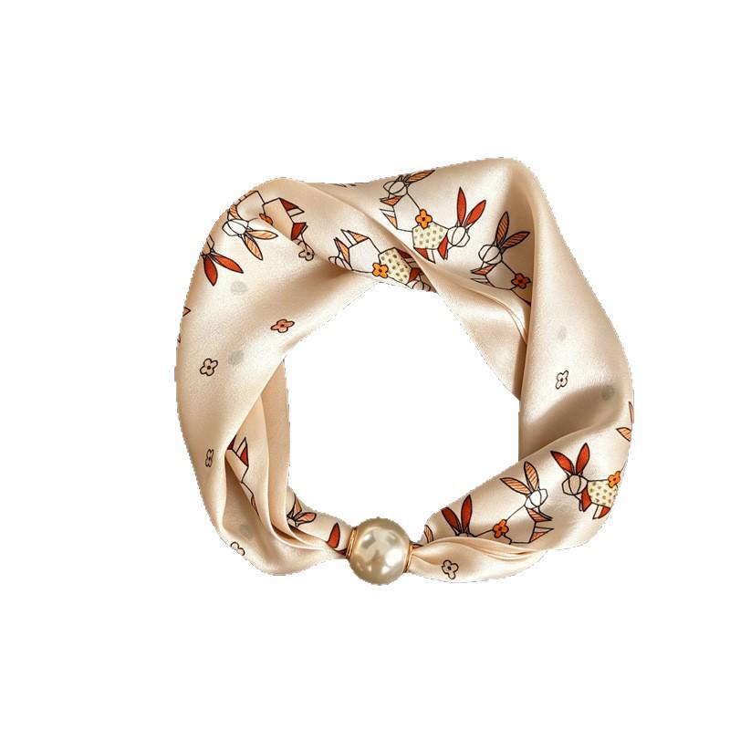 Silk Magnetic Buckle Scarf: Luxurious, Versatile Mulberry Silk for Women's Spring/Summer Neck Protection
