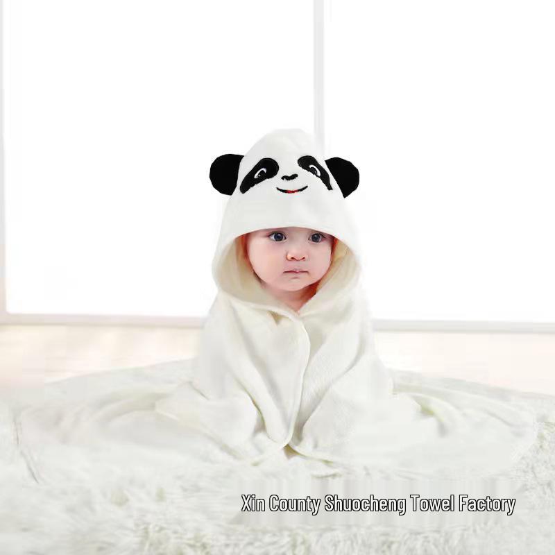 Newborn Hooded Coral Fleece Swaddle Blanket - Absorbent, Universal for All Seasons