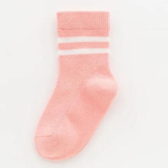 Children's Mesh Socks Summer Thin Pure Cotton Medium Tube Socks Boys Girls College Fashion Socks Baby Black White Striped Socks