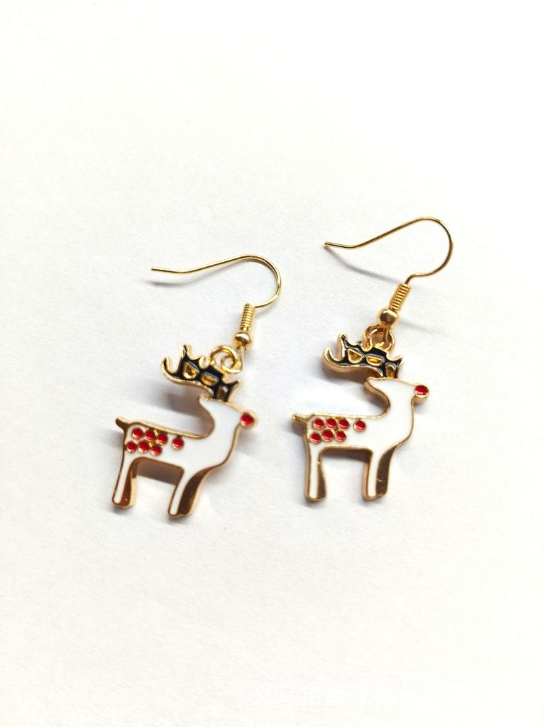 Праздничные серьги-капли с Санта-Клаусом, елкой и оленем - Милые и модные серьги с крючками