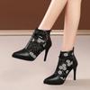 Fashion Sharp Toe Mesh Boots, High Heels, Women's Summer 2024 Fashion New Mesh Cool Boots, Fashionable and Luxurious Slim Heel Sandals