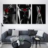 Sexy Woman Nude Posters and Prints Portrait Canvas Painting Red Rose Pictures Wall Art for Living Room Home Decor No Frame