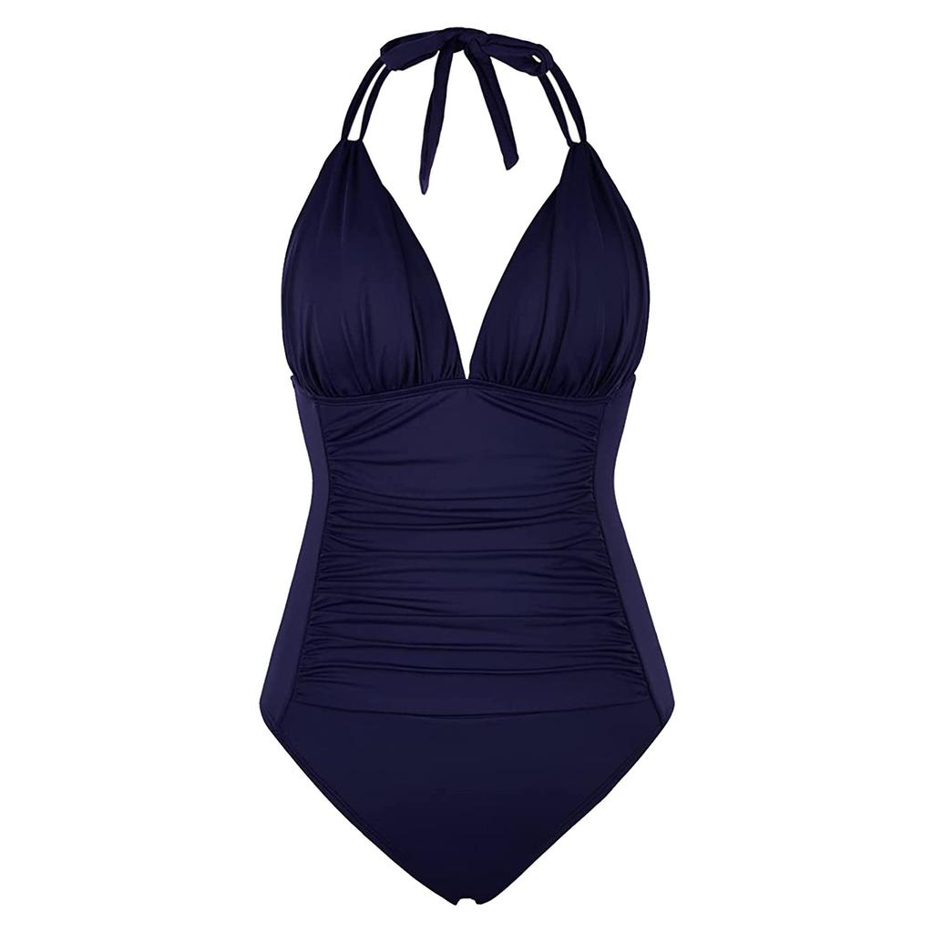 Women's One-piece With Chest Pad Without Steel Bra Swimsuit Solid Color   Swimsuit