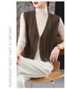 Women's Loose Wool V-Neck Sleeveless Sweater Vest for Autumn & Spring