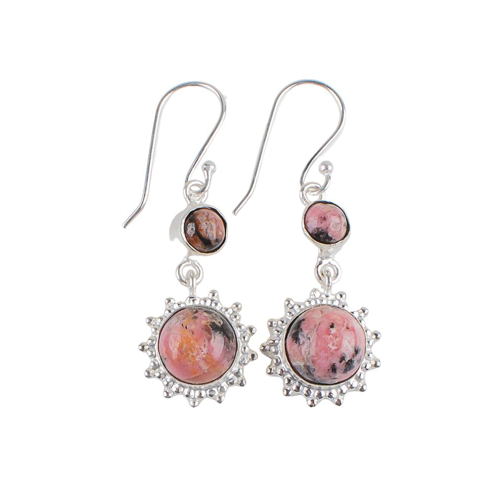 Драгоценный камень черный родонит, ювелирные изделия из стерлингового серебра 925 пробы, серьги ручной работы 1,80" EE-13-23