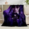 1PC Wednes-day Gothic  Flannel Blanket Gift, Suitable for Both Men And Women, Soft Ideal for Beds And Sofa, Birthday Or Christmas Gift