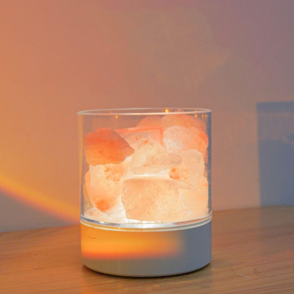 Natural Crystal Salt Lamp 7 Color Lights Table Lava Lamp Decorative Fixture LED Table Light  Desk