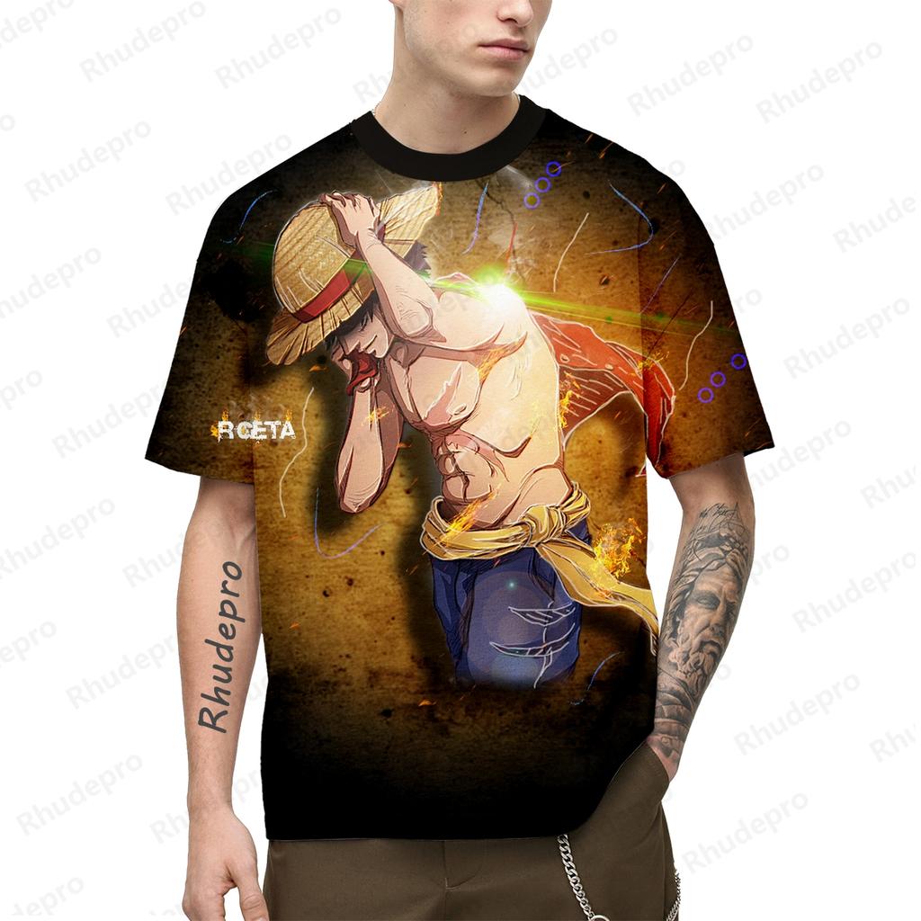 One Piece Популярная аниме-футболка 3d Япония Харадзюку аниме мужская с коротким рукавом косплей Луффи рубашка с принтом футболка мужская одежда топ