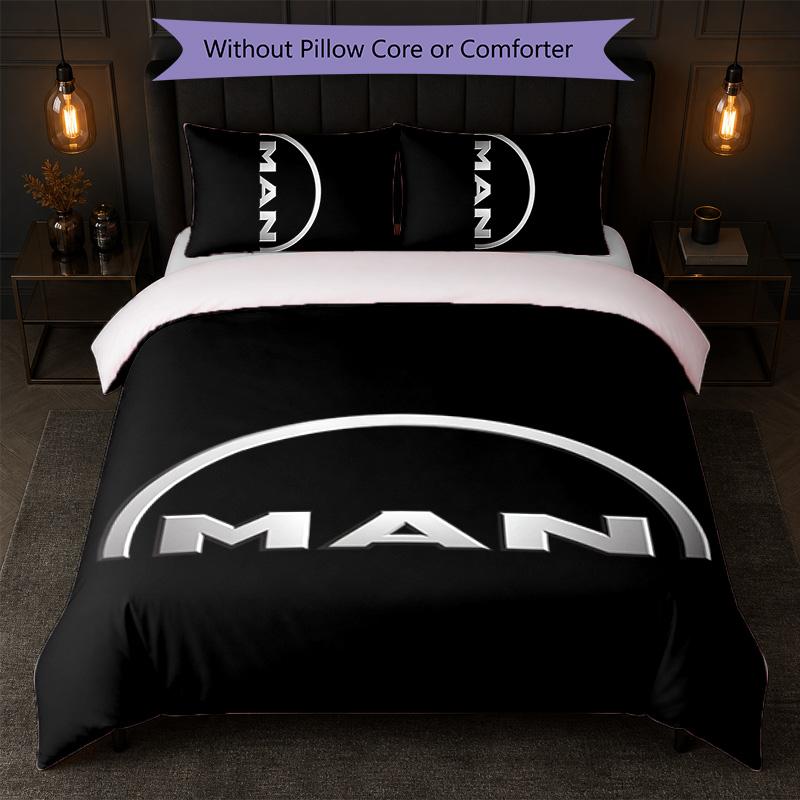 MAN Print 3Pcs Duvet Cover Set 1 Duvet Cover and 2 Pillowcases Soft Bed Linen For Household Bedroom