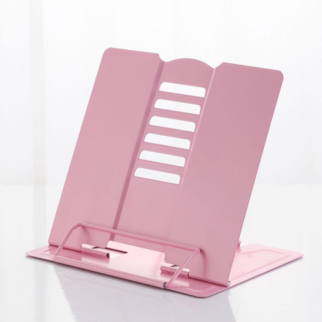 Desk Book Stand Metal Reading Rest Book Holder  Cookbook Documents Holder With Page Clips