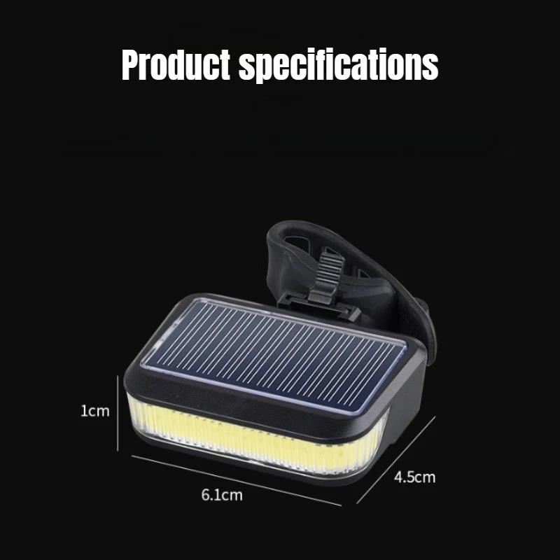 Солнечный задний фонарь для велосипеда USB LED COB Перезаряжаемый Предупреждающий задний фонарь Аксессуар для ночной езды на велосипеде 7