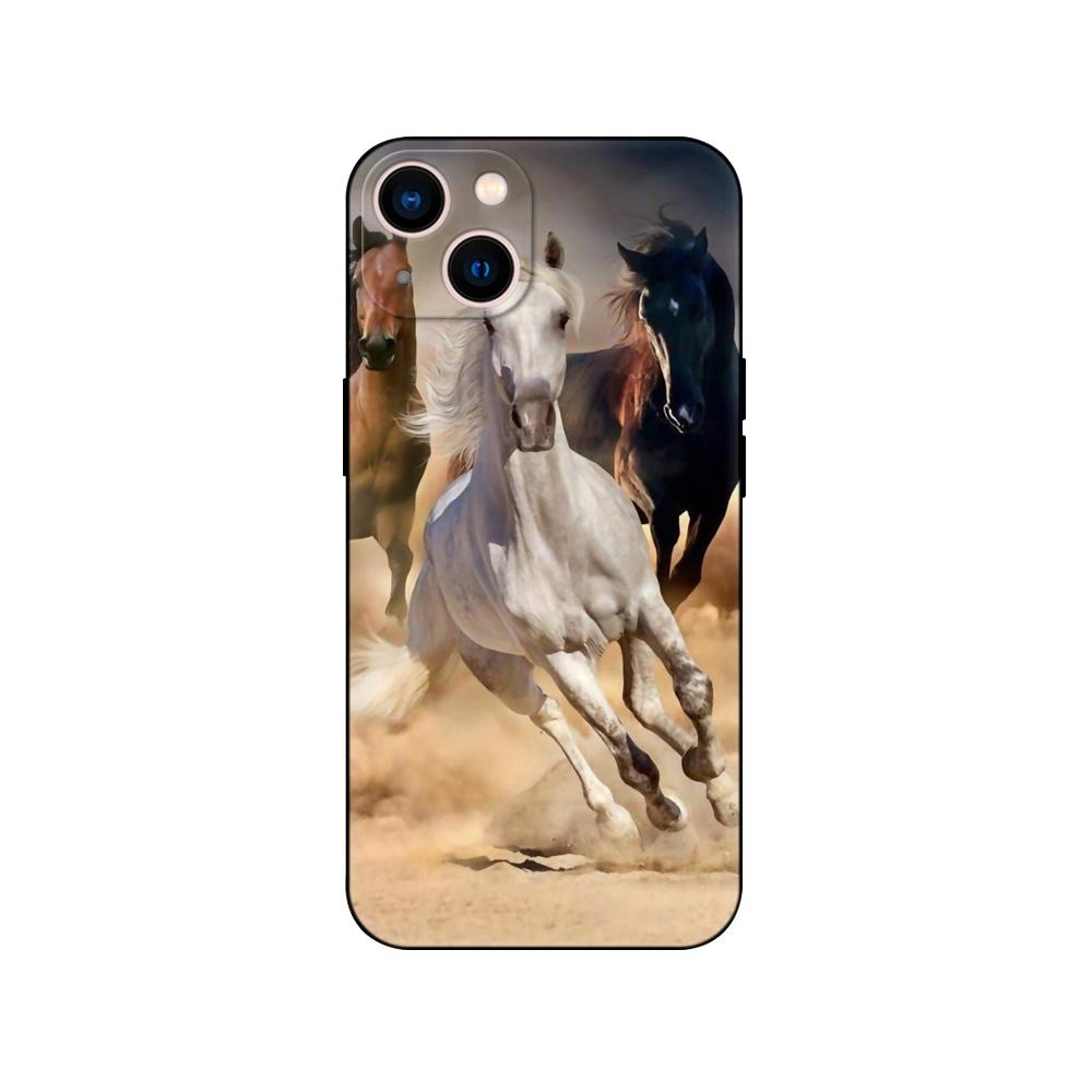 Черный чехол из ТПУ для Samsung Galaxy M53 M13 M62 A12 A22 A32 A42 A52 A72 4g 5g A20S, задняя крышка, чехол для бегущей лошади и животного